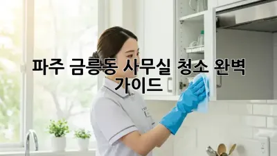 파주 금릉동 사무실 청소 완벽 가이드
