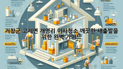 거창군 고제면 개명리 이사청소: 깨끗한 새출발을 위한 완벽 가이드